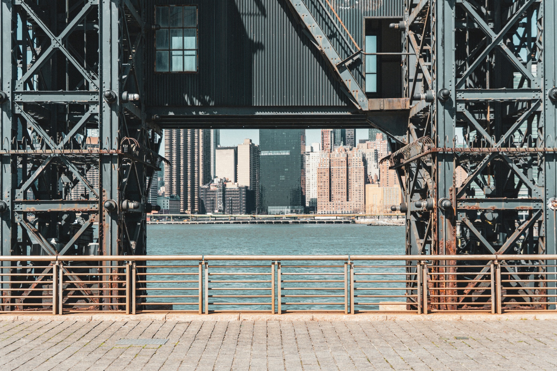Long Island waterfront pier with Manhattan skyline view representing modern website development for Suffolk and Nassau County businesses